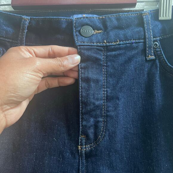 NWT NYDJ Blue Skinny Slim Fit Ultra High Rise Jeans Dark Wash Women's 12 - Picture 3 of 7